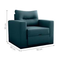 Sofá Cama Para Sala De Estar Landon Suede Petróleo - 4