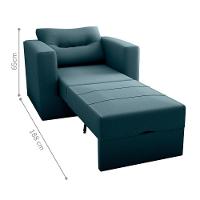 Sofá Cama Para Sala De Estar Dublin Suede Petróleo - 3