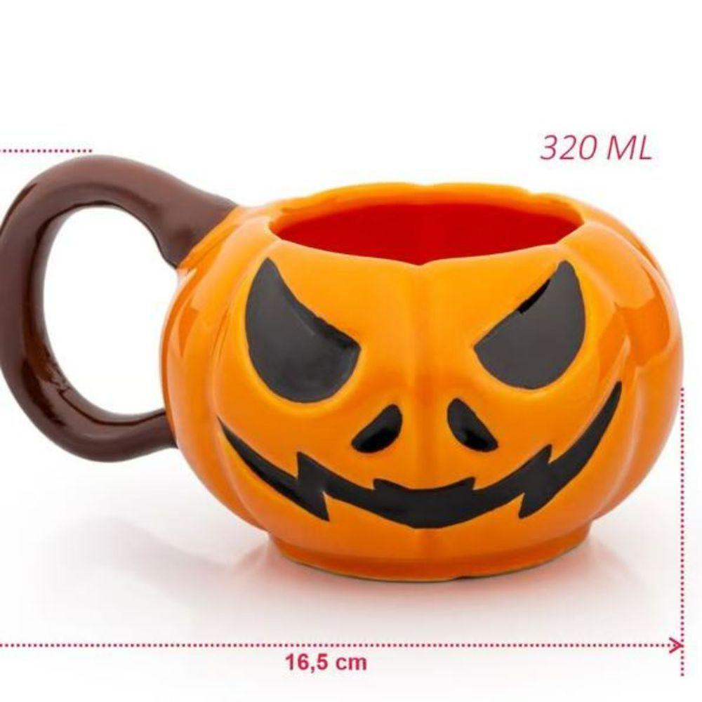 Caneca 3d Abóbora Cerâmica 320ml Broglio Laranja - 7