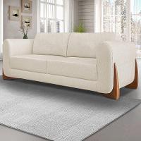 Sofá 3 Lugares 230cm Pés Em Madeira Buzz Off White Rústico - 8