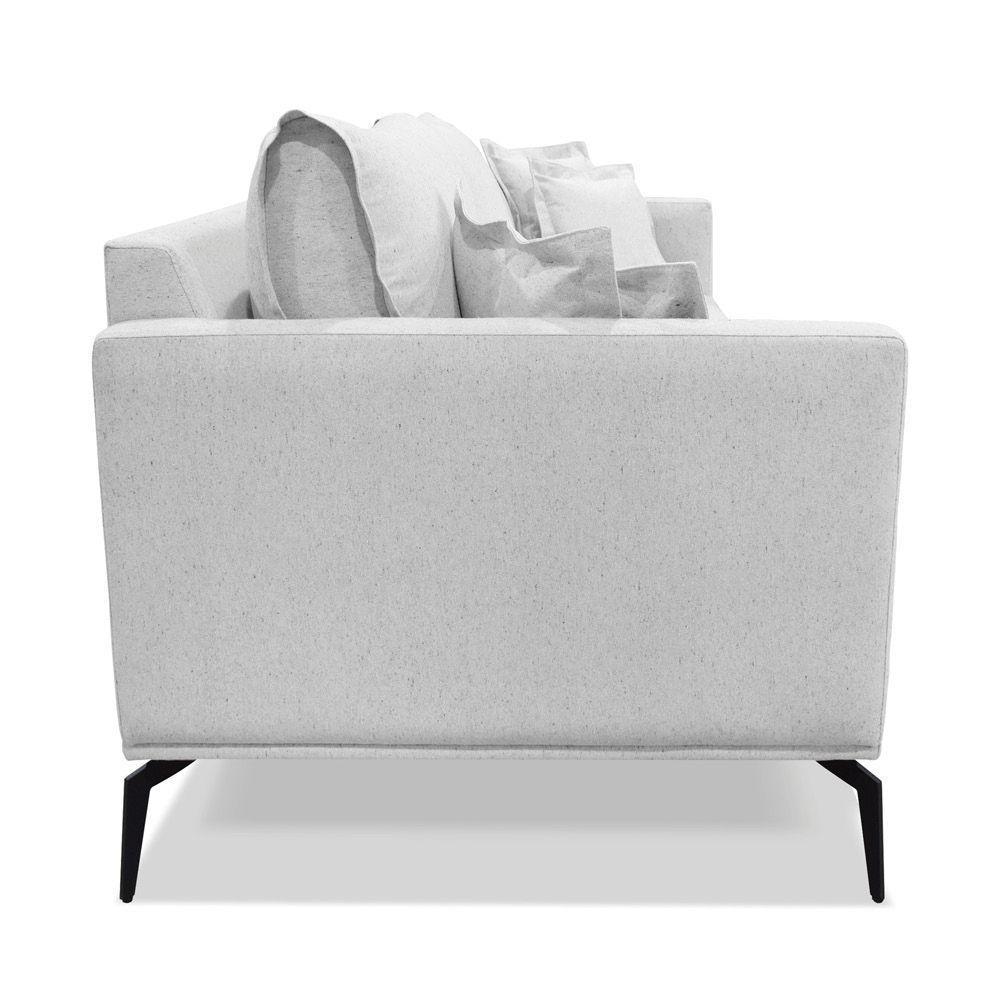 Sofá 2 Lugares Pé De Ferro Preto Rafaela 180 Cm Linho Grigio S04 - D'rossi - 4