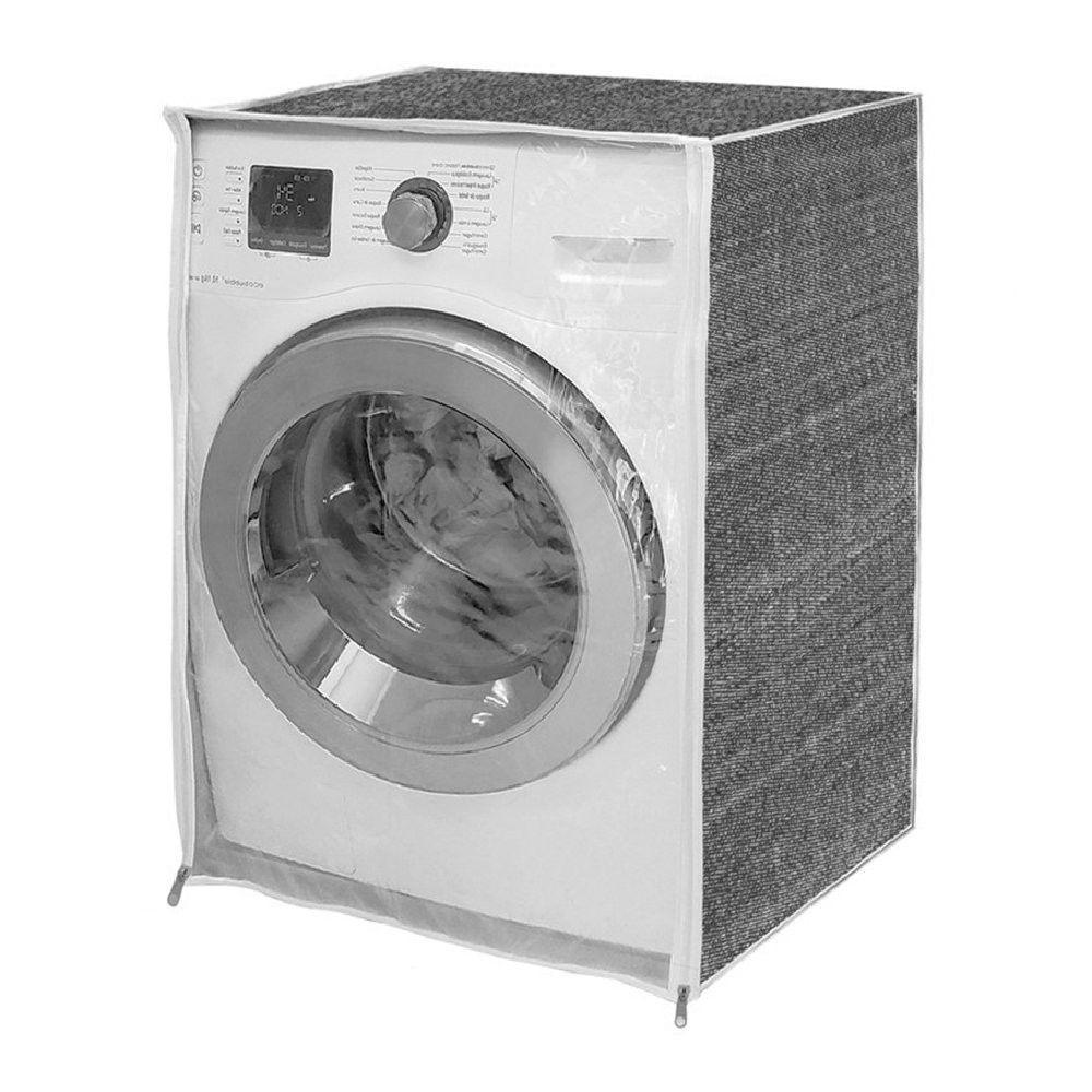 Capa De Máquina De Lavar - Cinza Com Abertura Frontal - 1