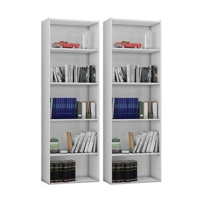 Kit 2 Estantes Livreiro Multiuso 4 Prateleiras Luiza Branco - Ajl Móveis