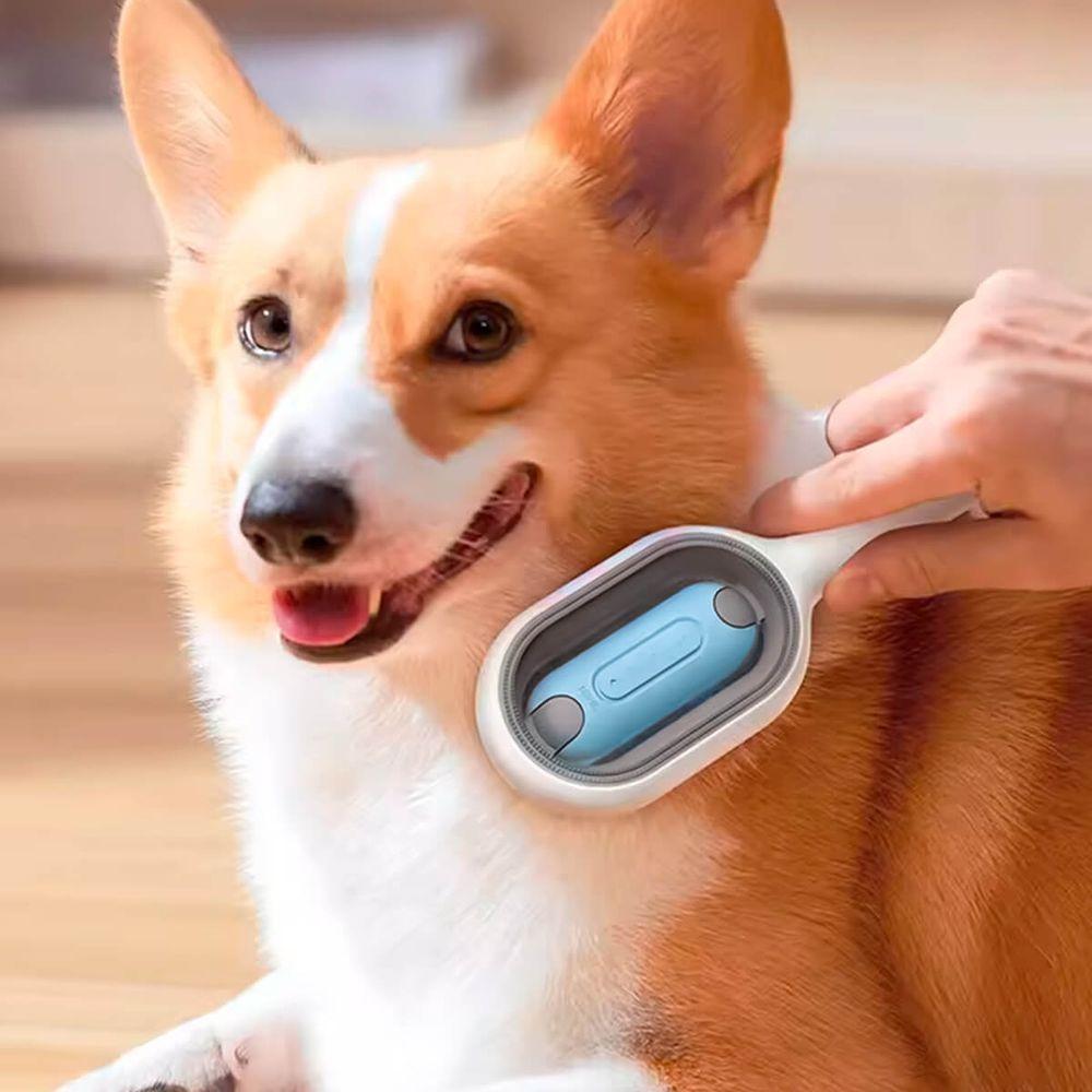 Escova Pet Azul Tira Pelos 2 Em 1 Cães E Gatos - 4