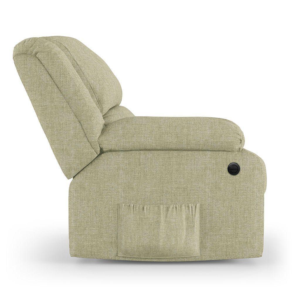 Poltrona Do Papai Reclinável Melim Power Elétrica Massagem Linho Fh1 - D'rossi Cor Bege - 3