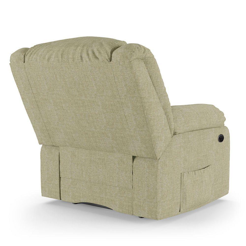 Poltrona Do Papai Reclinável Melim Power Elétrica Massagem Linho Fh1 - D'rossi Cor Bege - 6