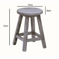 Kit 2 Banquetas Baixa Sem Encosto Madeira Maciça Natural - 2