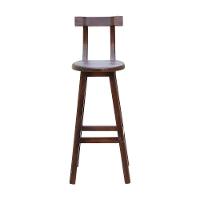 Kit 2 Banquetas Alta Com Encosto Madeira Maciça - Imbuia - 2