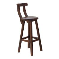 Kit 2 Banquetas Alta Com Encosto Madeira Maciça - Imbuia - 4