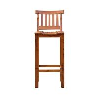 Kit 2 Banquetas Alta Madri Com Encosto Madeira Maciça Natural - 2