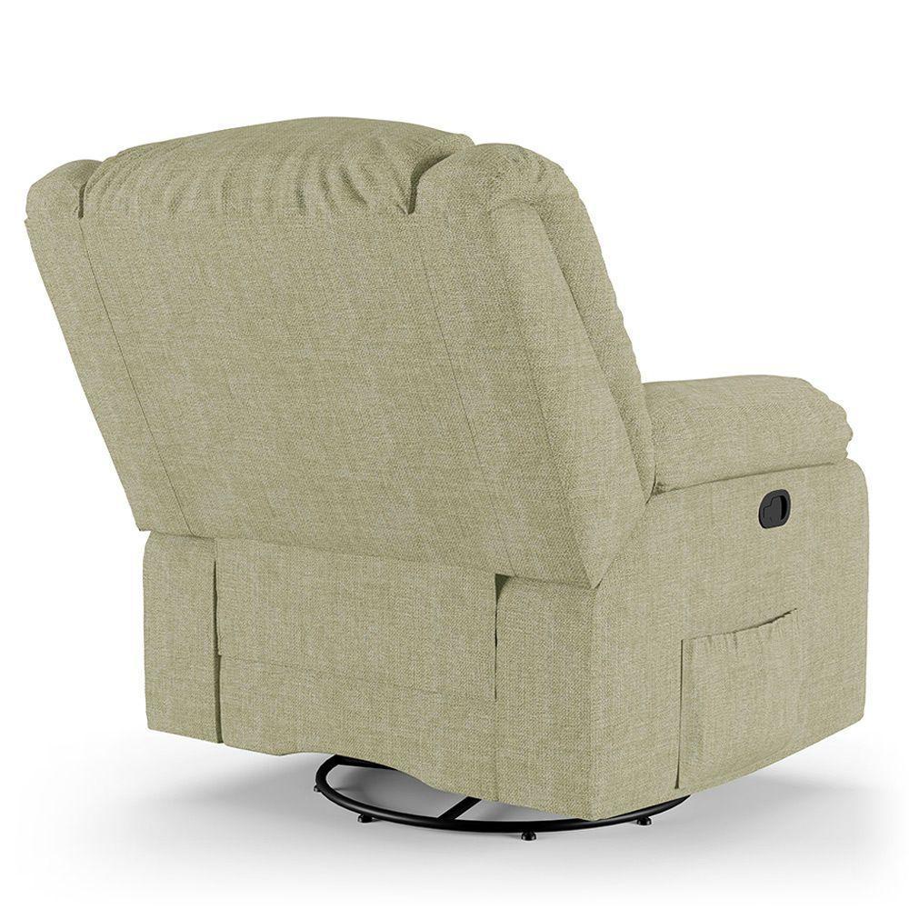 Poltrona Do Papai Reclinável Melim Glider Giratória Usb Linho Fh1 - D'rossi Cor Bege - 2