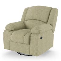 Poltrona Do Papai Reclinável Melim Glider Giratória Usb Linho Fh1 - D'rossi Cor Bege - 1