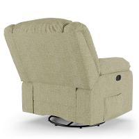 Poltrona Do Papai Reclinável Melim Glider Giratória Usb Linho Fh1 - D'rossi Cor Bege - 2
