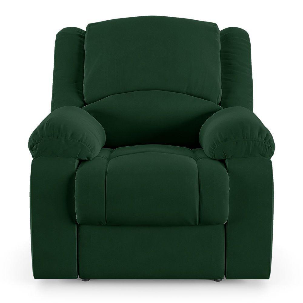 Poltrona Do Papai Reclinável Melim Power Elétrica Massagem Veludo Fh1 - D'rossi Cor Verde - 5
