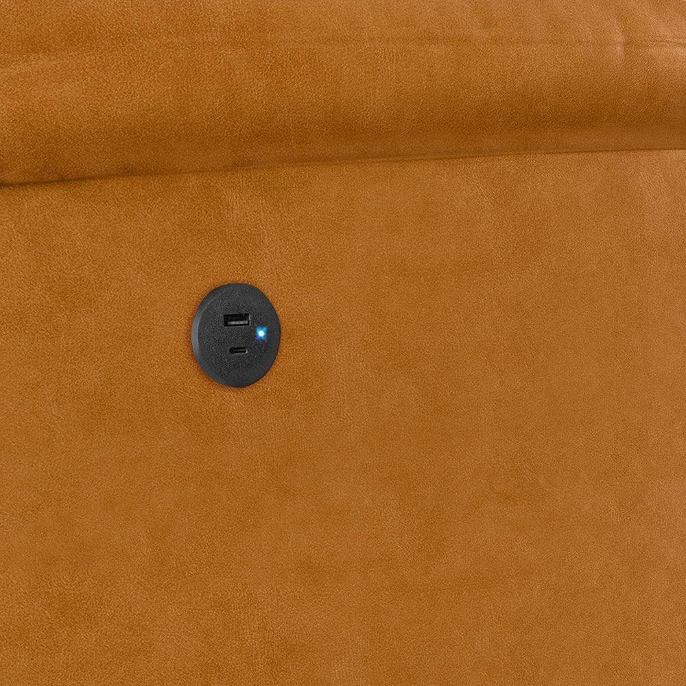 Poltrona Do Papai Reclinável Melim Glider Giratória Usb Pu Fh1 - D'rossi Cor Whisky - 5