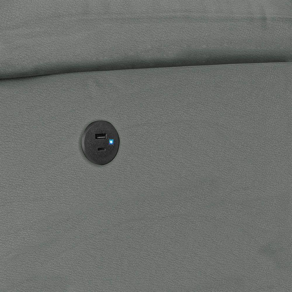 Poltrona Do Papai Reclinável Melim Power Touch Usb Pu Cinza Fh1 - D'rossi - 4