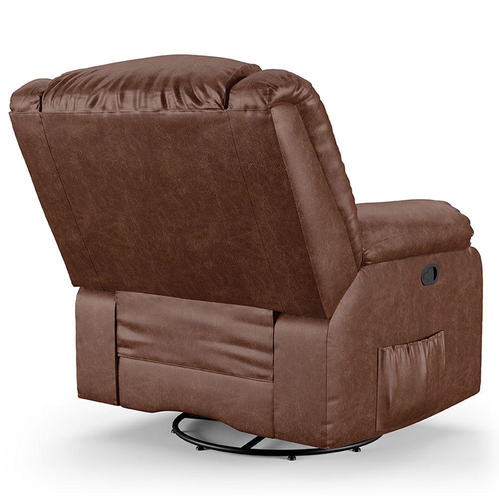 Poltrona Do Papai Reclinável Melim Glider Giratória Pu Brilho Fh1 - D'rossi Cor Marrom - 5