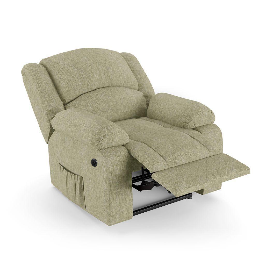 Poltrona Do Papai Reclinável Melim Power Elétrica Massagem Linho Bege Fh1 - D'rossi - 2