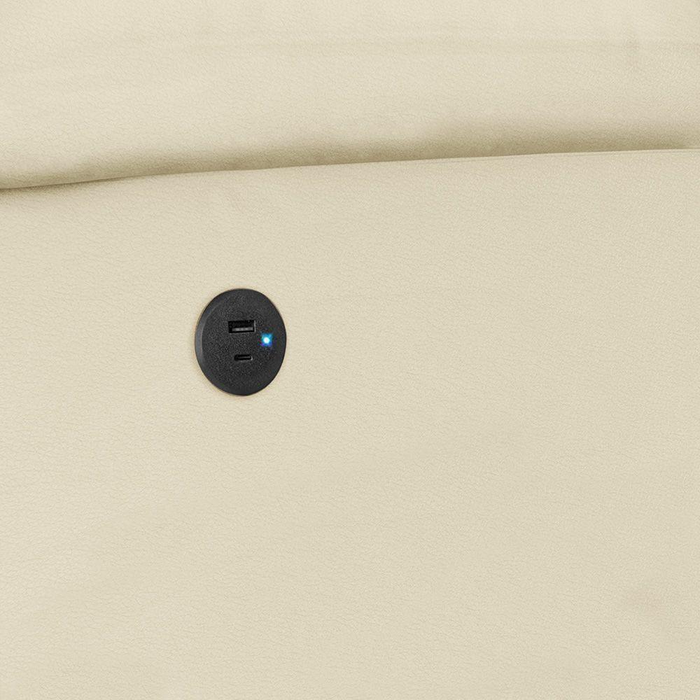 Poltrona Do Papai Reclinável Melim Power Touch Usb Pu Fh1 - D'rossi Cor Bege - 5