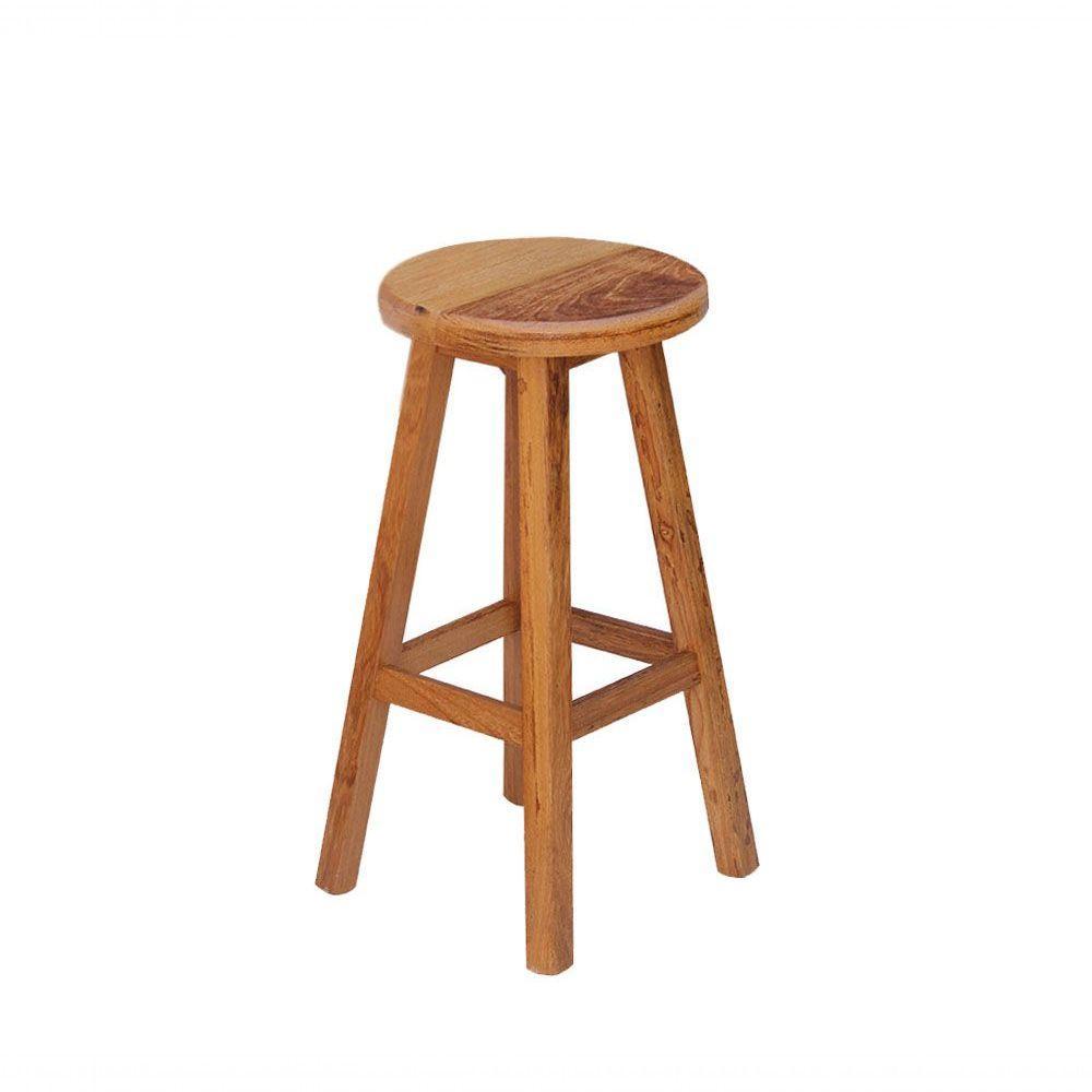 Kit 2 Banquetas Alta Sem Encosto Madeira Maciça - Natural - 2