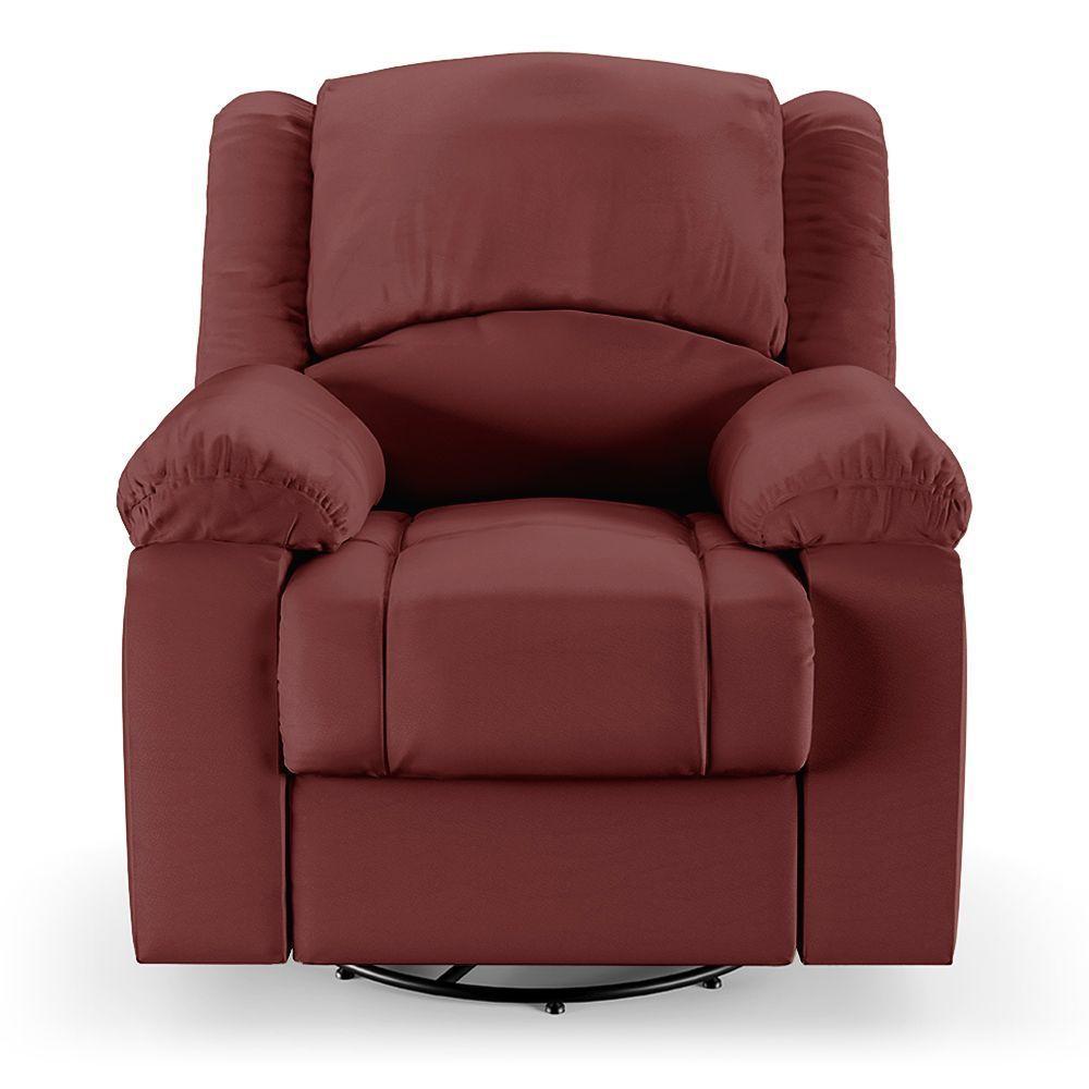 Poltrona Do Papai Reclinável Melim Glider Giratória Usb Sintético Pu Fh1 - D'rossi Cor Vermelho - 4