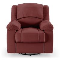 Poltrona Do Papai Reclinável Melim Glider Giratória Usb Sintético Pu Fh1 - D'rossi Cor Vermelho