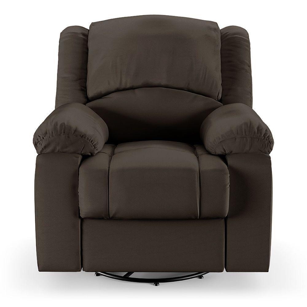 Poltrona Do Papai Reclinável Melim Glider Giratória Pu Fh1 - D'rossi Cor Marrom - 4