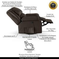 Poltrona Do Papai Reclinável Melim Glider Giratória Pu Fh1 - D'rossi Cor Marrom - 8