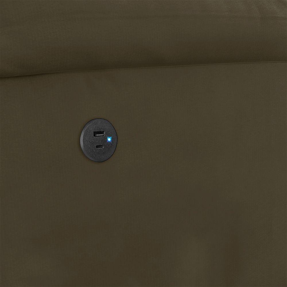 Poltrona Do Papai Reclinável Melim Power Touch Usb Veludo Fh1 - D'rossi Cor Capuccino - 3