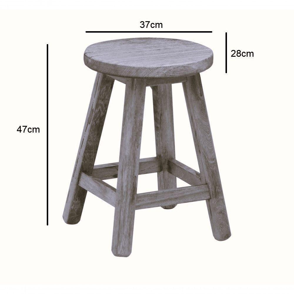 Banqueta Baixa Sem Encosto Madeira Maciça Natural - 2