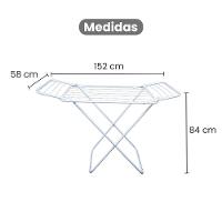Varal De Chão Com Abas Retrátil Dobrável Reforçado Branco 152 Cm - Gudim - 5