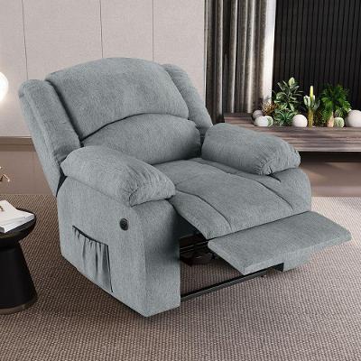 Poltrona Do Papai Reclinável Melim Power Elétrica Massagem Linho Fh1 - D'rossi Cor Cinza