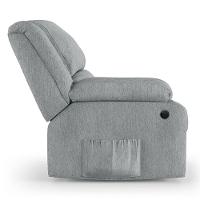 Poltrona Do Papai Reclinável Melim Power Elétrica Massagem Linho Fh1 - D'rossi Cor Cinza - 2