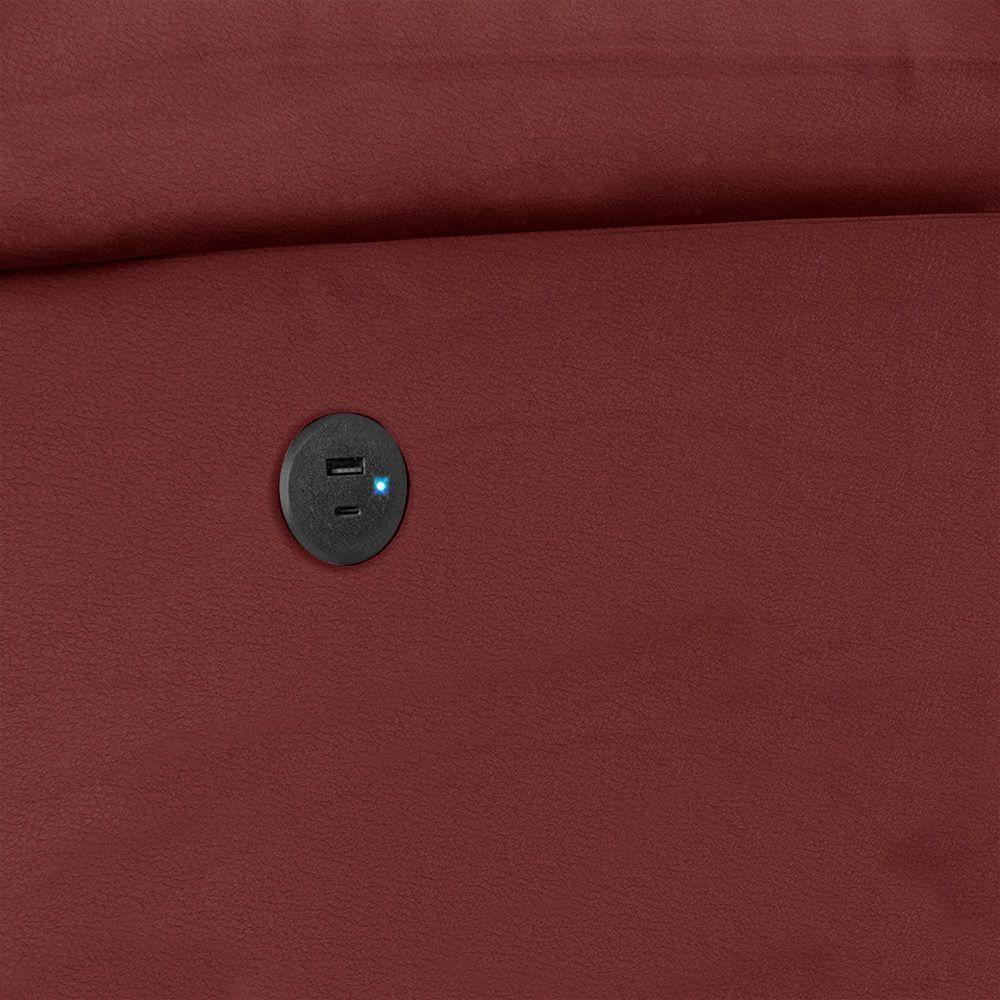 Poltrona Do Papai Reclinável Melim Power Touch Usb Pu Fh1 - D'rossi Cor Vermelho - 4