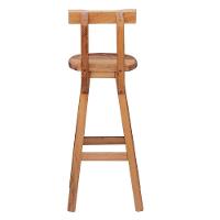 Kit 2 Banquetas Alta Com Encosto Madeira Maciça - Natural - 3