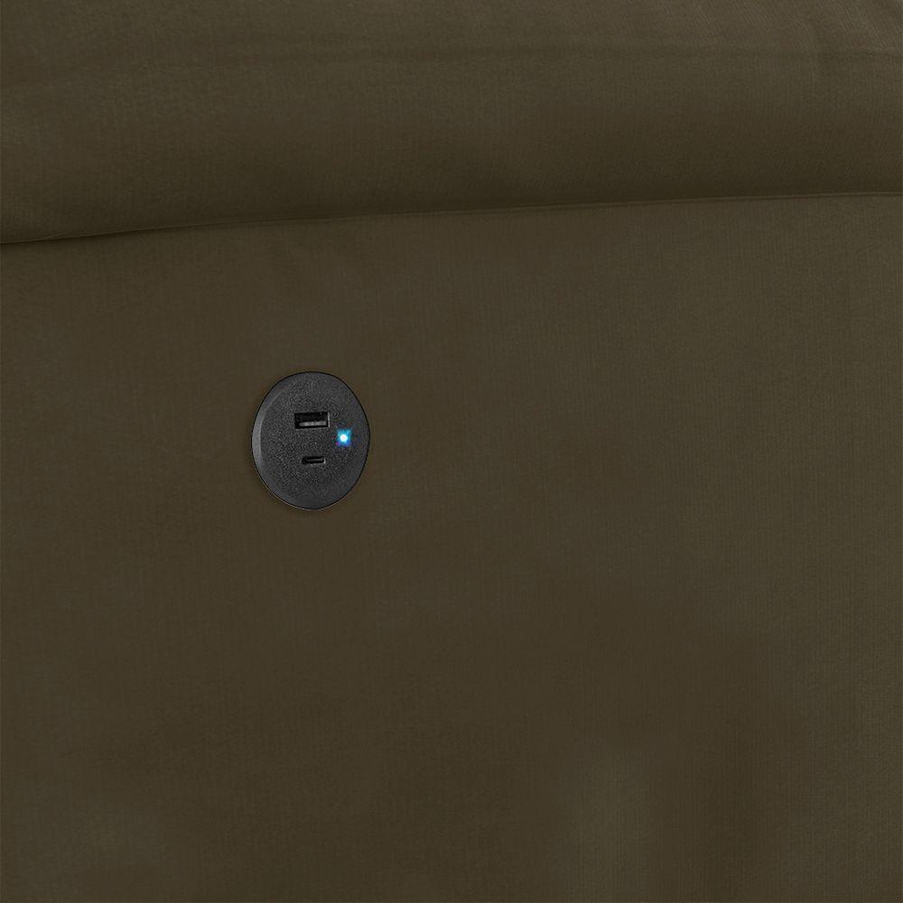 Poltrona Do Papai Reclinável Melim Power Elétrica Usb Veludo Capuccino Fh1 - D'rossi - 4