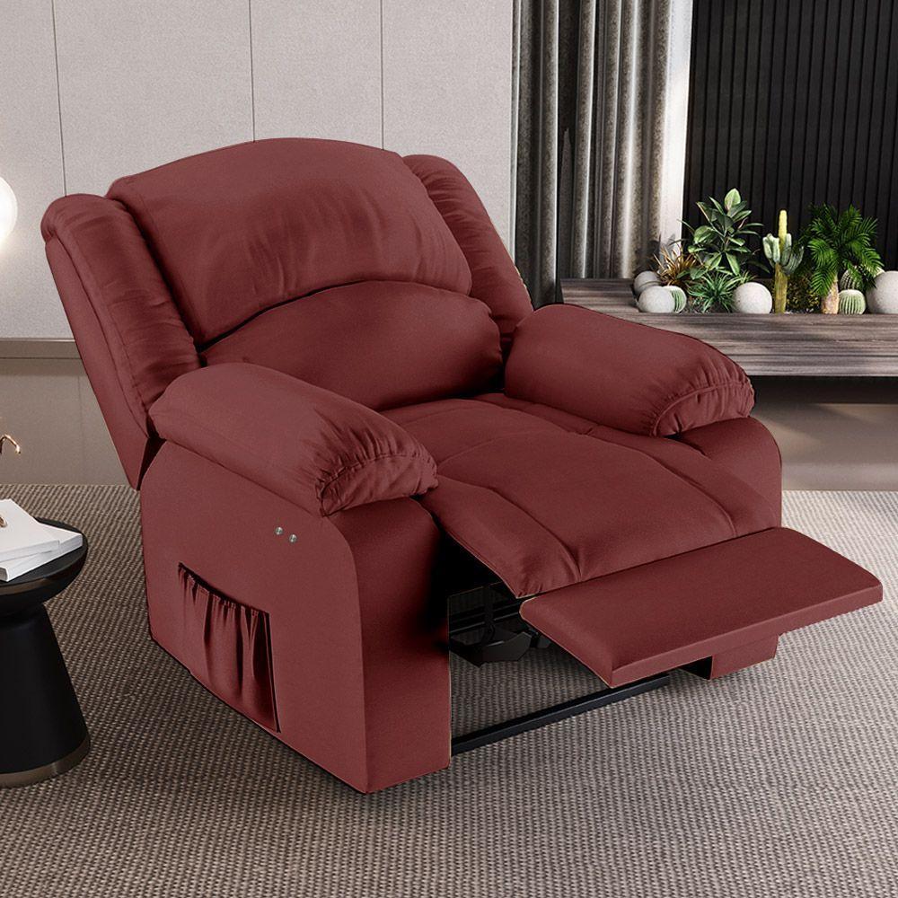 Poltrona Do Papai Reclinável Melim Power Touch Pu Vermelho Fh1 - D'rossi - 7