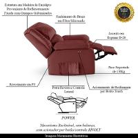 Poltrona Do Papai Reclinável Melim Power Touch Pu Vermelho Fh1 - D'rossi - 6