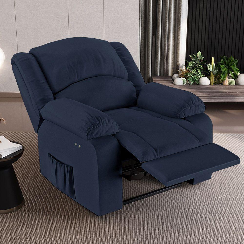 Poltrona Do Papai Reclinável Melim Power Touch Sintético Pu Fh1 - D'rossi Cor Azul - 7