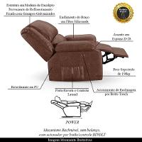 Poltrona Do Papai Reclinável Melim Power Touch Pu Brilho Fh1 - D'rossi Cor Marrom - 5