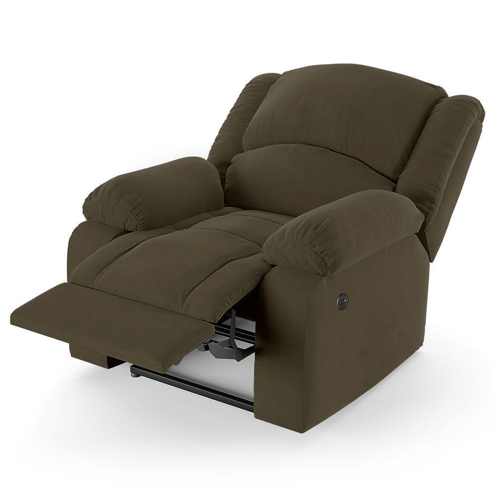 Poltrona Do Papai Reclinável Melim Power Elétrica Usb Veludo Fh1 - D'rossi Cor Capuccino - 3