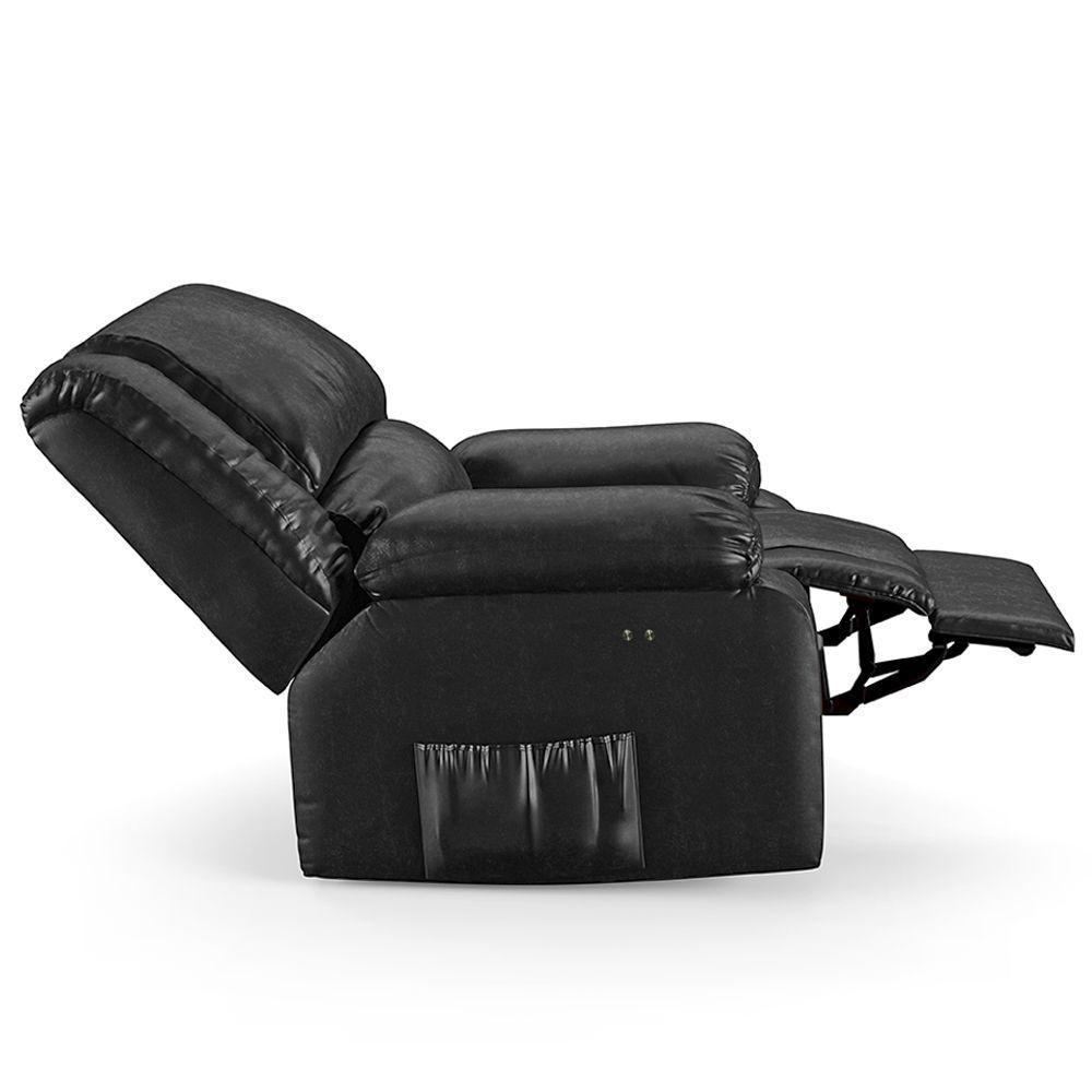 Poltrona Do Papai Reclinável Melim Power Touch Pu Preto Brilho Fh1 - D'rossi - 2