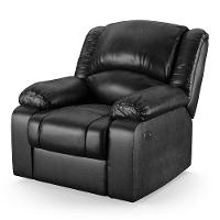 Poltrona Do Papai Reclinável Melim Power Elétrica Usb Pu Fh1 - D'rossi Cor Preto - 1