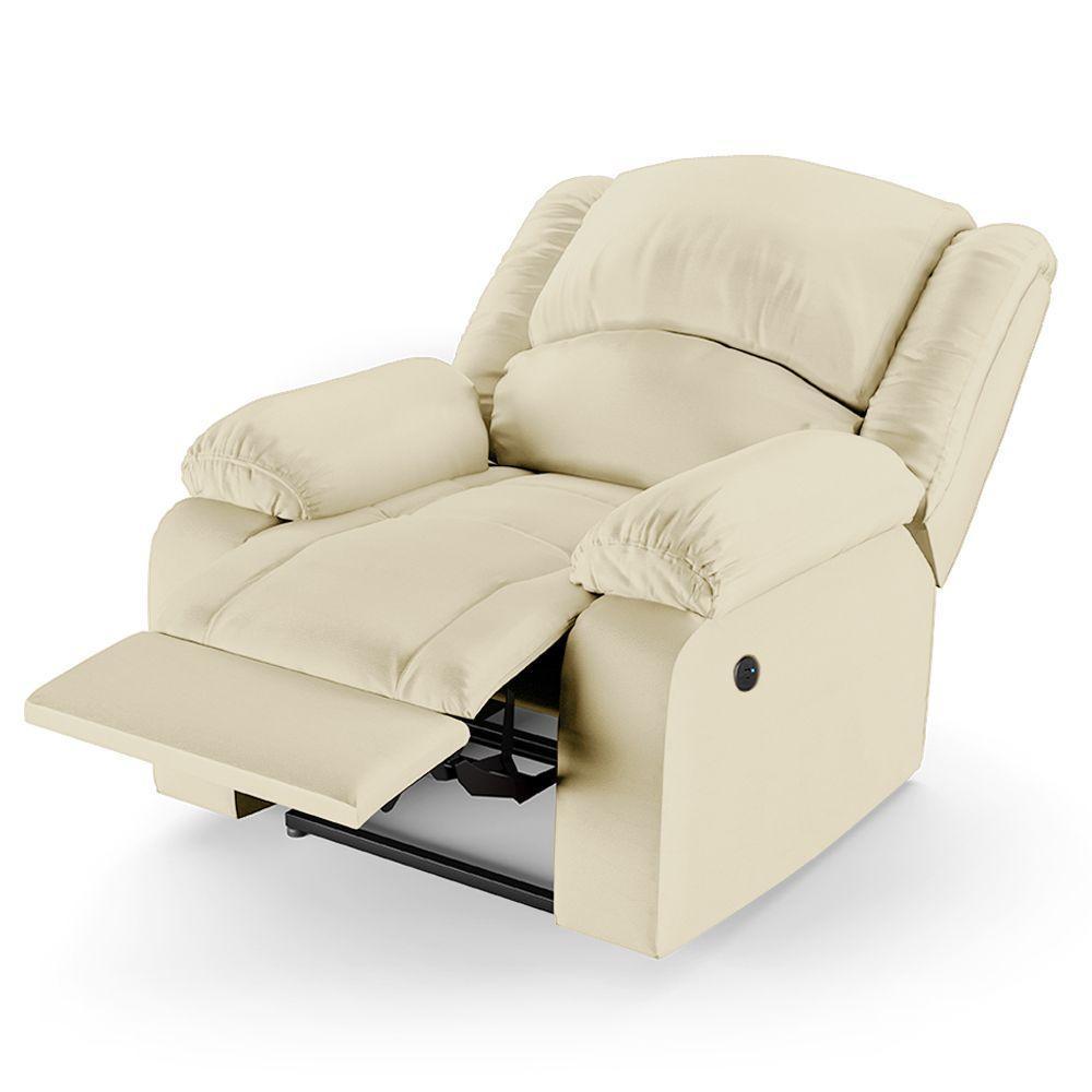 Poltrona Do Papai Reclinável Melim Power Elétrica Usb Pu Fh1 - D'rossi Cor Bege - 3