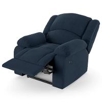 Poltrona Do Papai Reclinável Melim Power Elétrica Usb Veludo Fh1 - D'rossi Cor Azul - 3