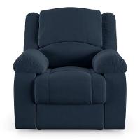 Poltrona Do Papai Reclinável Melim Power Elétrica Usb Veludo Fh1 - D'rossi Cor Azul - 7