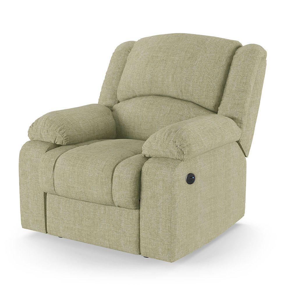 Poltrona Do Papai Reclinável Melim Power Elétrica Usb Linho Fh1 - D'rossi Cor Bege - 1