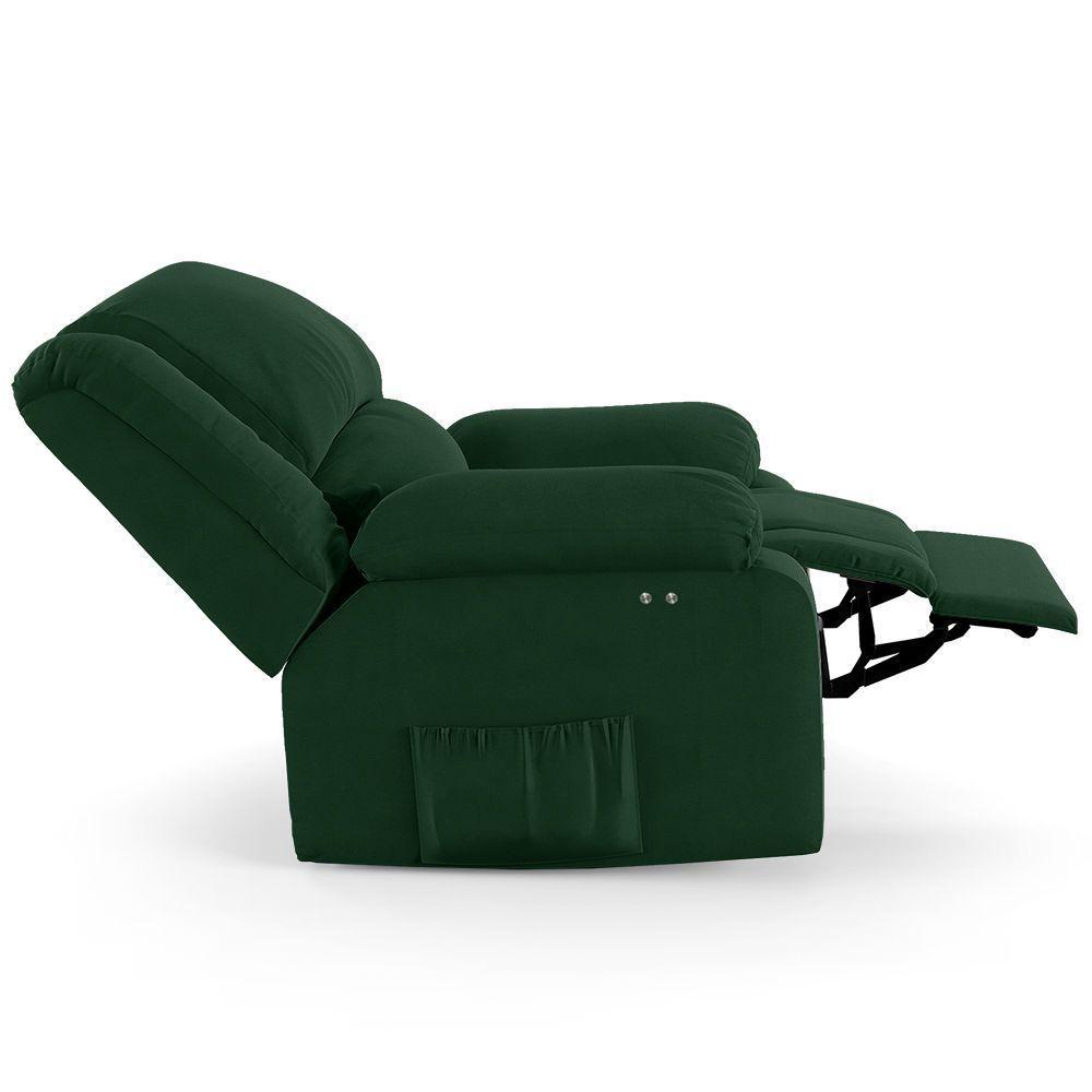 Poltrona Do Papai Reclinável Melim Power Touch Usb Veludo Verde Fh1 - D'rossi - 5