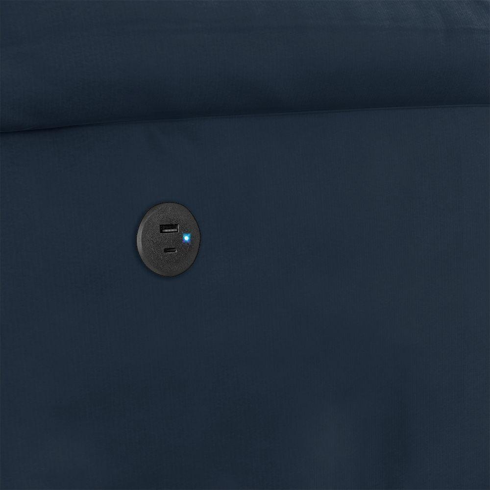 Poltrona Do Papai Reclinável Melim Power Touch Usb Veludo Azul Fh1 - D'rossi - 8