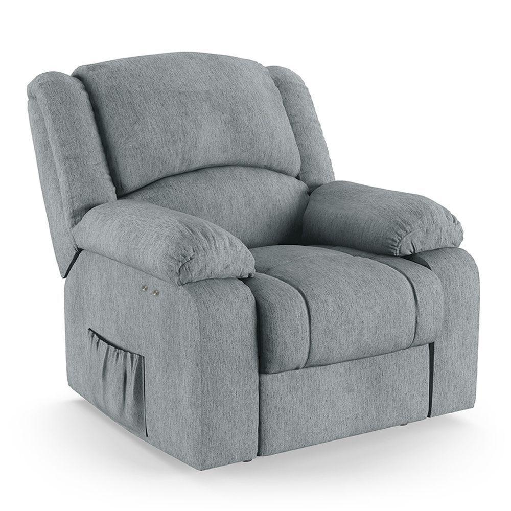 Poltrona Do Papai Reclinável Melim Power Touch Usb Linho Fh1 - D'rossi Cor Cinza - 1